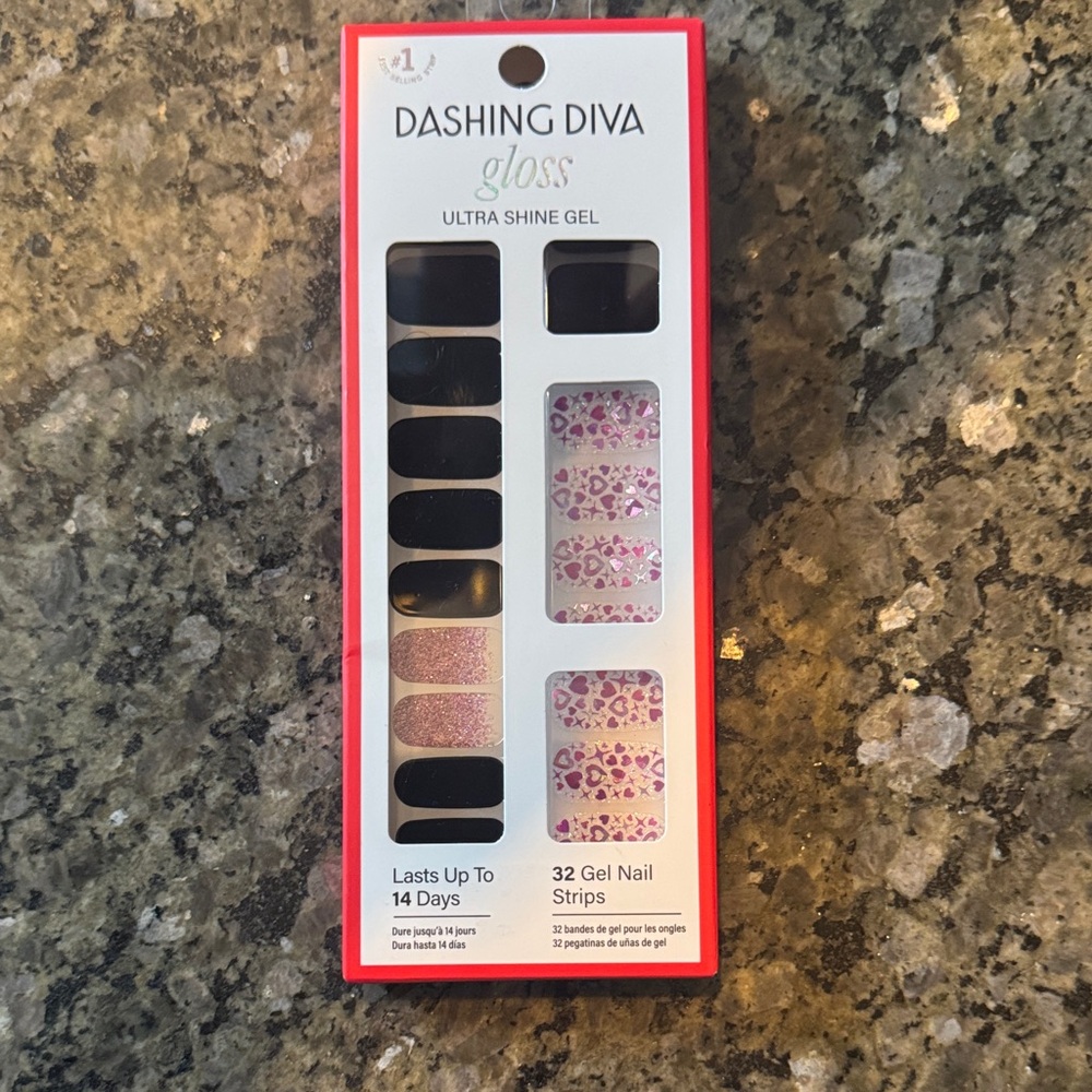 Dashing Diva Gloss Ultra Shine Gel Nail Strips - Black and Pink